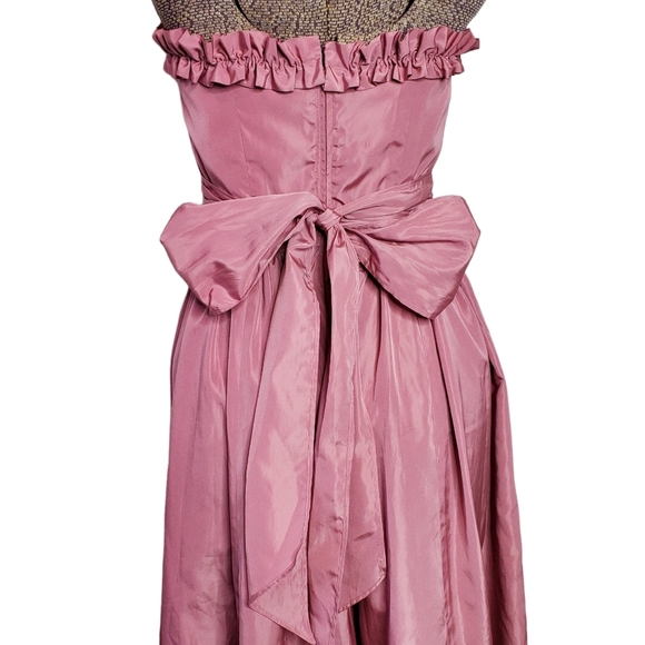 Hand made pink strapless prom dress with sweetheart neckline - Picture 5 of 14